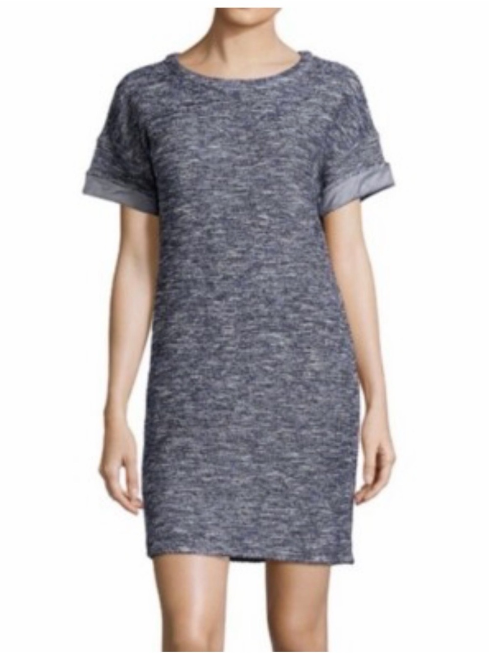 Gilli Heathered Gray & Black Short Sleeve Midi Dress Sz L
